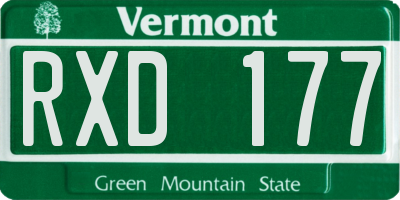 VT license plate RXD177