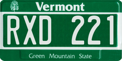 VT license plate RXD221