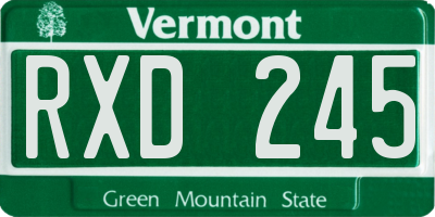 VT license plate RXD245