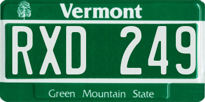 VT license plate RXD249