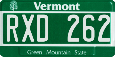 VT license plate RXD262
