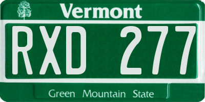 VT license plate RXD277