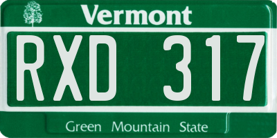 VT license plate RXD317
