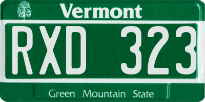 VT license plate RXD323