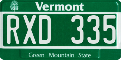 VT license plate RXD335