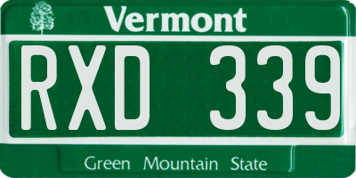 VT license plate RXD339