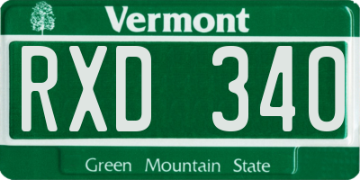 VT license plate RXD340