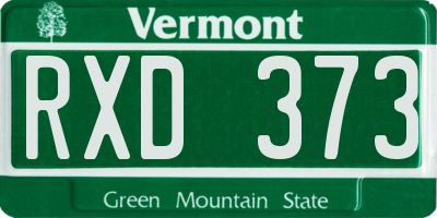 VT license plate RXD373