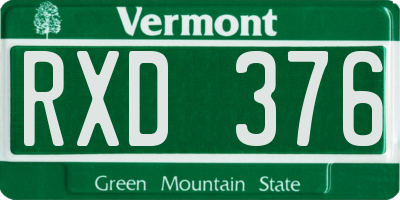 VT license plate RXD376