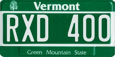 VT license plate RXD400