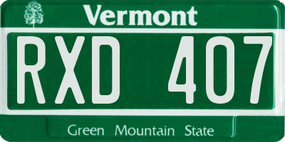 VT license plate RXD407