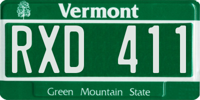 VT license plate RXD411
