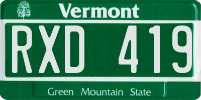 VT license plate RXD419