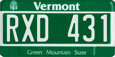 VT license plate RXD431