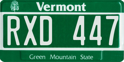 VT license plate RXD447