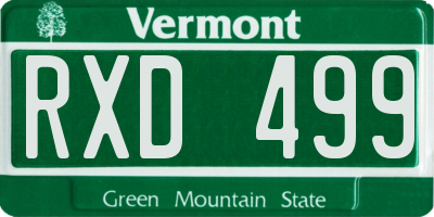 VT license plate RXD499