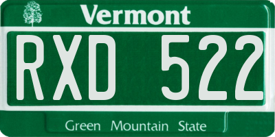 VT license plate RXD522