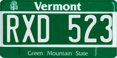 VT license plate RXD523