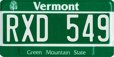 VT license plate RXD549