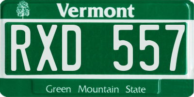 VT license plate RXD557