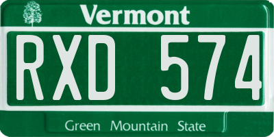 VT license plate RXD574
