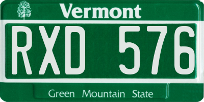 VT license plate RXD576