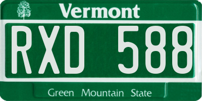 VT license plate RXD588