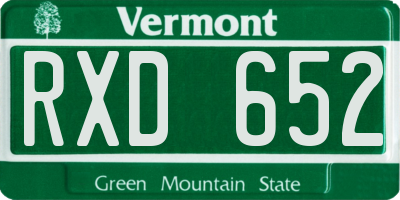 VT license plate RXD652
