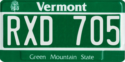 VT license plate RXD705