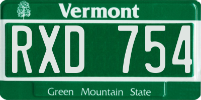 VT license plate RXD754