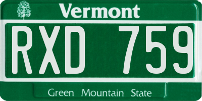 VT license plate RXD759