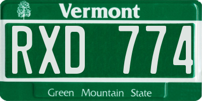VT license plate RXD774