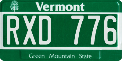 VT license plate RXD776