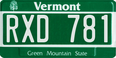 VT license plate RXD781
