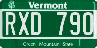 VT license plate RXD790