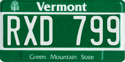 VT license plate RXD799