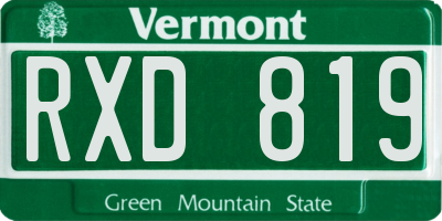 VT license plate RXD819
