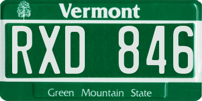 VT license plate RXD846