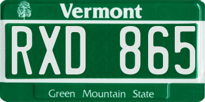 VT license plate RXD865