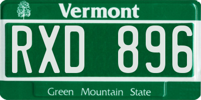 VT license plate RXD896