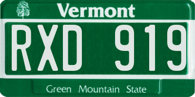 VT license plate RXD919