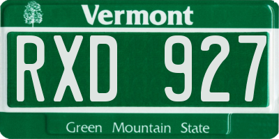 VT license plate RXD927