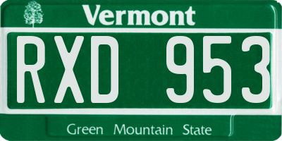 VT license plate RXD953