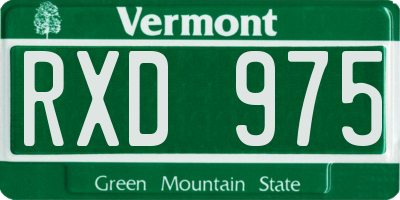 VT license plate RXD975