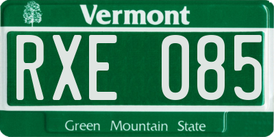 VT license plate RXE085