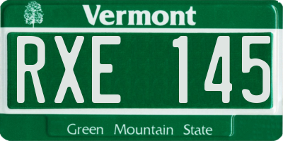 VT license plate RXE145