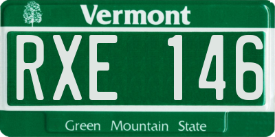 VT license plate RXE146