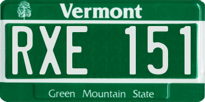 VT license plate RXE151