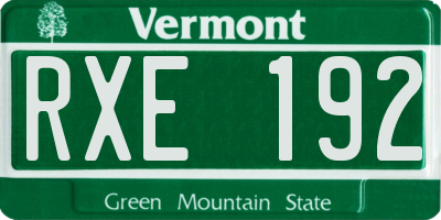 VT license plate RXE192