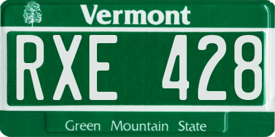 VT license plate RXE428